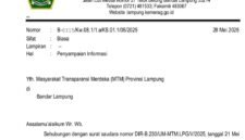 Tangkapan layar surat Kemenag Lampung Tanggapi Dugaan Penyimpangan Pembangunan Ruang Kelas di MIN 1 Tanggamus