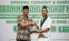 Gubernur Lampung Rahmat Mirzani Djausal membuka Training Raya Tingkat Nasional Himpunan Mahasiswa Islam (HMI) Cabang Bandar Lampung