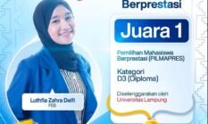 Luthfia Zahra Delfi, Mahasiswi FEB Raih Juara 1 Pilmapres Unila 2024, Siap Melaju ke Tingkat Wilayah