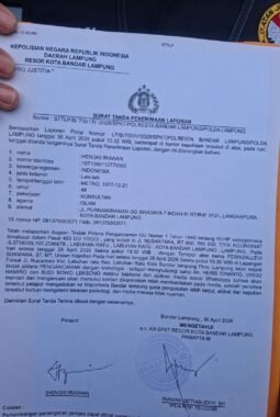 Polisi Terbitkan STTLP, Laporan Dugaan Ancaman terhadap Wartawan di Lampung Resmi Diproses
